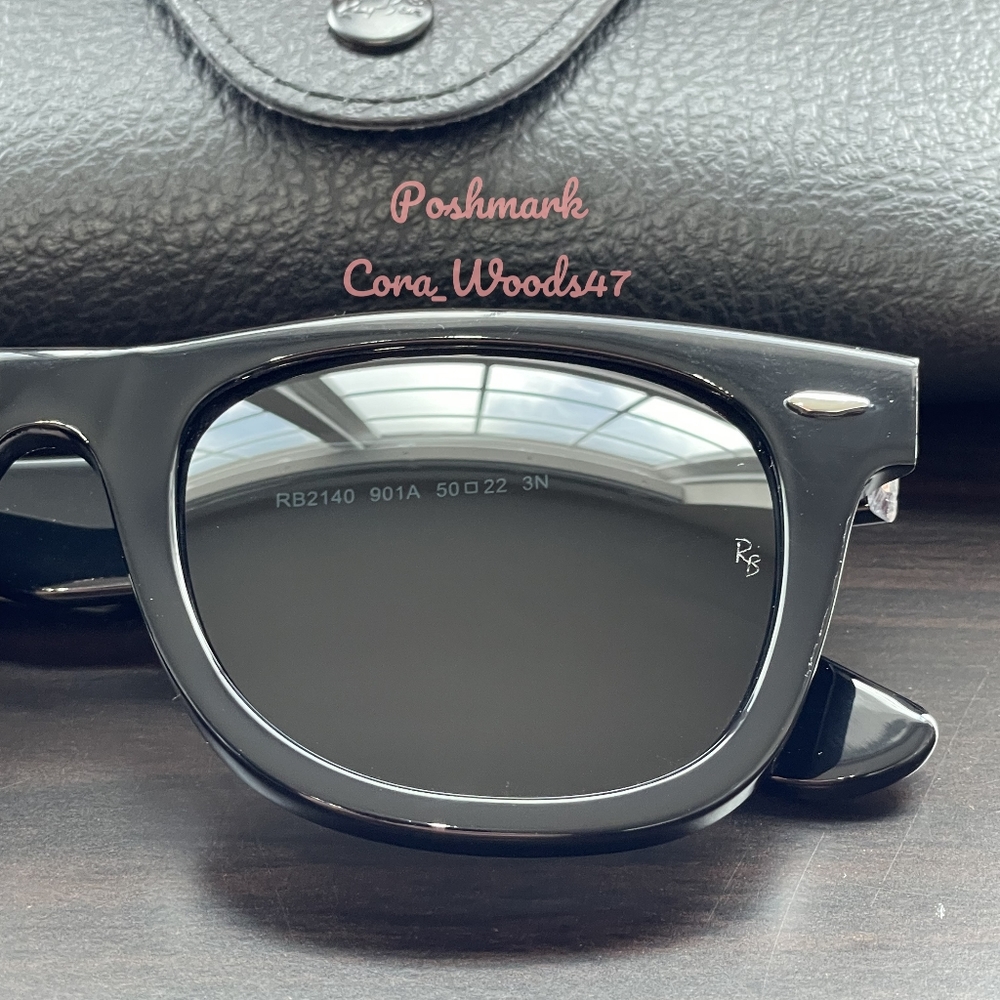 Ray Ban Wayfarer Black Lenses RB2140 Black Frame 50 / 54 Unisex New - Picture 5 of 16